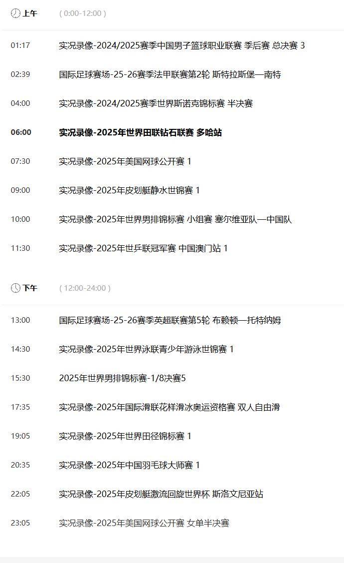 英超赛事！附9月22日！中央五套直播表:CCTV5、CCTV5+节目表